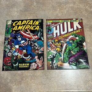 2 Marvel Open Road Brand metal signs hulk and captain America